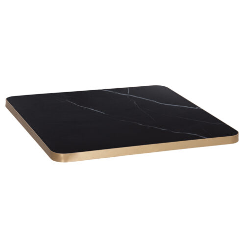 ΕΠΙΦΑΝΕΙΑ ΤΡΑΠΕΖΙΟΥ SINTERED STONE HM6655.13 BLACK MARBLE--ΠΛΑΙΣΙΟ ALU ΧΡΥΣΟ 80x80εκ. (x1)