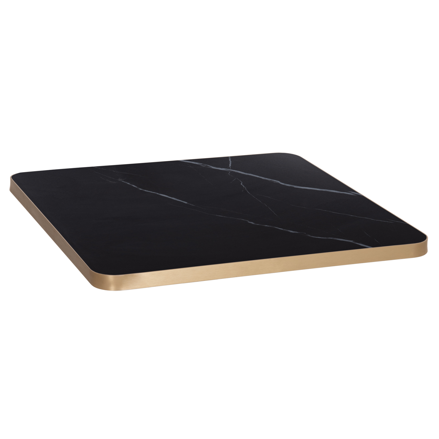 ΕΠΙΦΑΝΕΙΑ ΤΡΑΠΕΖΙΟΥ SINTERED STONE HM6655.13 BLACK MARBLE--ΠΛΑΙΣΙΟ ALU ΧΡΥΣΟ 80x80εκ. (x1)