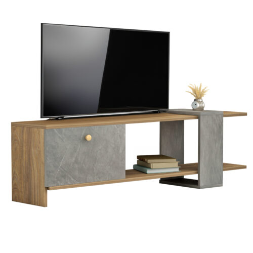 ΕΠΙΠΛΟ ΤΗΛΕΟΡΑΣΗΣ HENRIETTE HM8900.13 ΜΕΛΑΜΙΝΗ ΚΑΡΥΔΙ-STONE TEXTURE 120x28,5x39Υεκ. (x1)