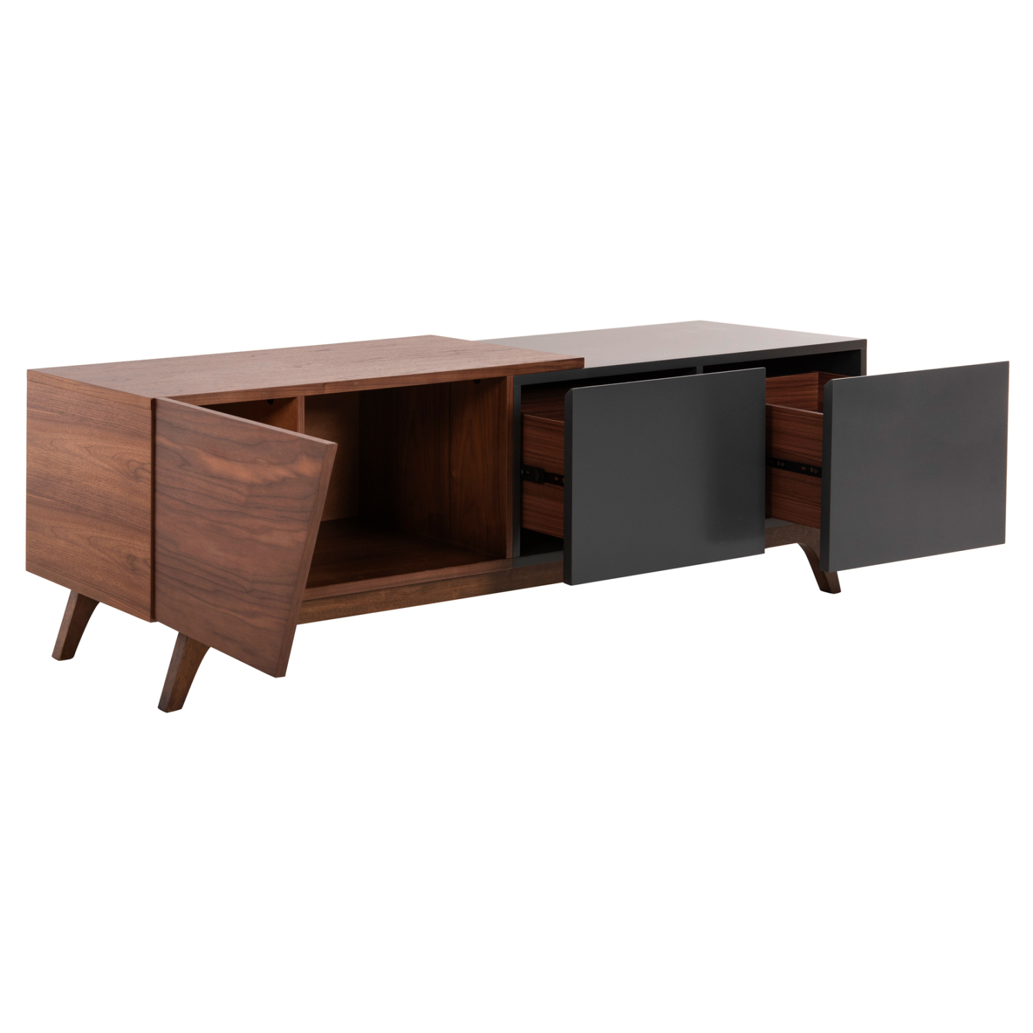 ΕΠΙΠΛΟ ΤΗΛΕΟΡΑΣΗΣ HUDSON HM9748 MDF ΚΑΠΛΑΜΑΣ ΚΑΡΥΔΙΑΣ ΚΑΡΥΔΙ&ΣΚΟΥΡΟ ΓΚΡΙ 180x40x50Υ (x1) - Image 3