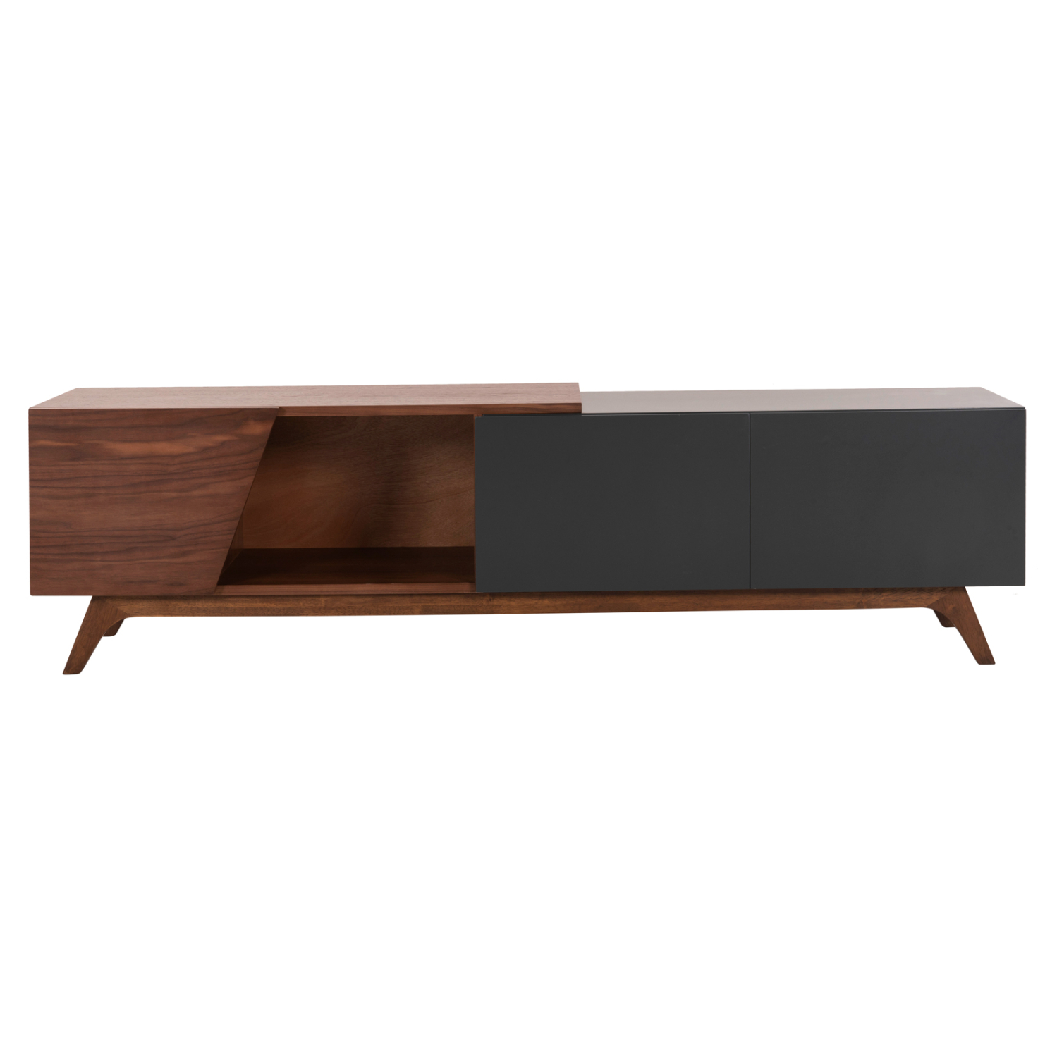 ΕΠΙΠΛΟ ΤΗΛΕΟΡΑΣΗΣ HUDSON HM9748 MDF ΚΑΠΛΑΜΑΣ ΚΑΡΥΔΙΑΣ ΚΑΡΥΔΙ&ΣΚΟΥΡΟ ΓΚΡΙ 180x40x50Υ (x1) - Image 4