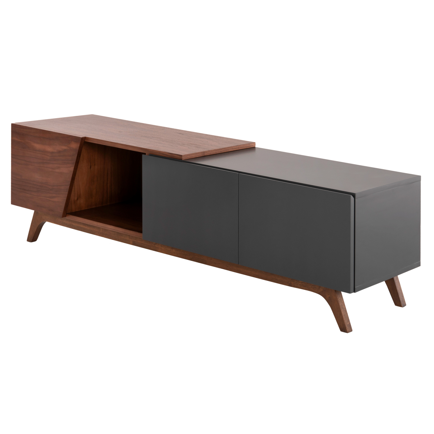 ΕΠΙΠΛΟ ΤΗΛΕΟΡΑΣΗΣ HUDSON HM9748 MDF ΚΑΠΛΑΜΑΣ ΚΑΡΥΔΙΑΣ ΚΑΡΥΔΙ&ΣΚΟΥΡΟ ΓΚΡΙ 180x40x50Υ (x1) - Image 6