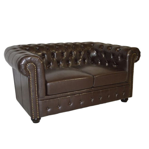 ΚΑΝΑΠΕΣ 2ΘΕΣΙΟΣ T.CHESTERFIELD HM3010.01 ΤΕΧΝΟΔΕΡΜΑ ΣΚΟΥΡΟ ΚΑΦΕ 155x90x73 εκ. (x1)