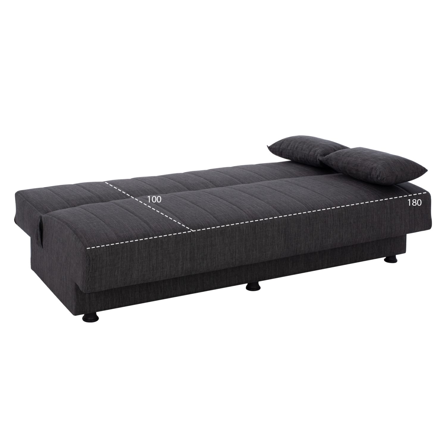 ΚΑΝΑΠΕΣ ΚΡΕΒΑΤΙ ΤΡΙΘΕΣΙΟΣ ΓΚΡΙ HM3239.03 180x83x74Υεκ. (x1) - Image 12