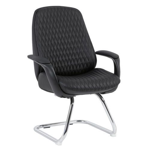 ΚΑΡΕΚΛΑ ΕΠΙΣΚΕΠΤΗ VELUM-s HM1235.01 ΜΑΥΡO PU--ΒΑΣΗ ΧΡΩΜΙΟΥ 71x60x100Υεκ. (x1)