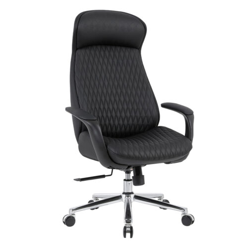 ΚΑΡΕΚΛΑ ΓΡΑΦΕΙΟΥ PREMIUM VELUM HM1233.01 ΜΑΥΡΟ PU--ΒΑΣΗ ΧΡΩΜΙΟΥ 71x69x116-122Υεκ. (x1)