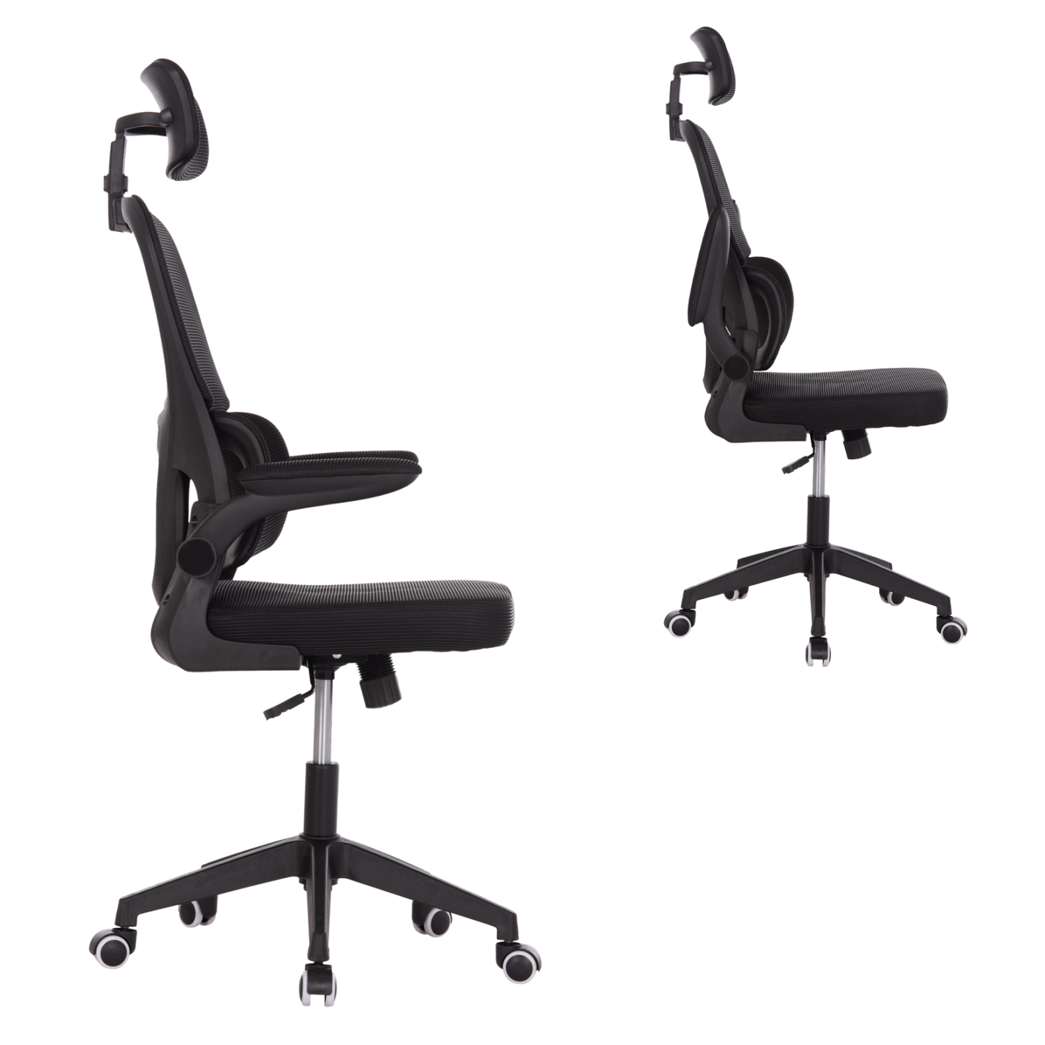ΚΑΡΕΚΛΑ ΓΡΑΦΕΙΟΥ BASTON HM18236.01 ΜΑΥΡΟ MESH & PP ΣΚΕΛΕΤΟΣ 64x60x117-127Υεκ. (x1) - Image 4