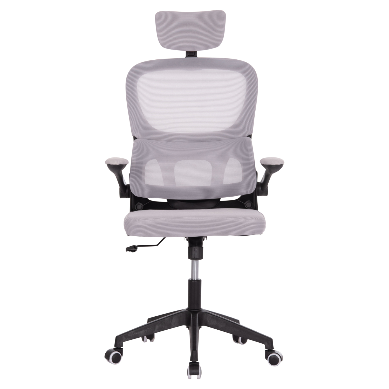ΚΑΡΕΚΛΑ ΓΡΑΦΕΙΟΥ BASTON HM18236.02 ΓΚΡΙ MESH & ΜΑΥΡΟ PP ΣΚΕΛΕΤΟΣ 64x60x127Υεκ. (x1) - Image 3