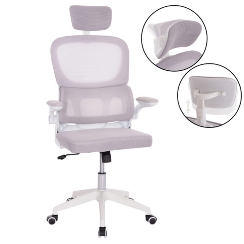 ΚΑΡΕΚΛΑ ΓΡΑΦΕΙΟΥ BASTON HM18236.03 ΓΚΡΙ MESH & ΛΕΥΚΟΣ PP ΣΚΕΛΕΤΟΣ 64x60x127Υεκ. (x1)