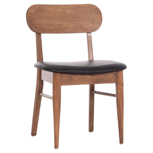 KΑΡΕΚΛΑ ΤΡΑΠΕΖΑΡΙΑΣ SEKOR HM9945.03 ΚΑΡΥΔΙ RUBBERWOOD-ΜΑΥΡΟ PU 51x48x79Υεκ (x2)