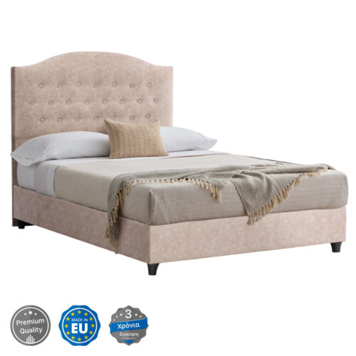 ΚΡΕΒΑΤΙ MALENA ΑΠΟ ΜΠΕΖ ΥΦΑΣΜΑ NUBUCK HM647.22 ΓΙΑ ΣΤΡΩΜΑ 120x200 εκ. (x1)