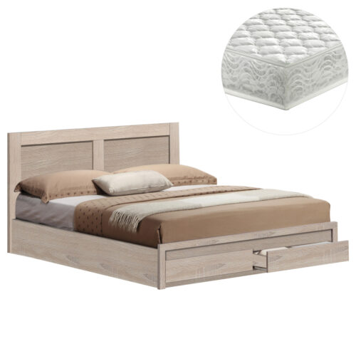 ΚΡΕΒΑΤΙ ΔΙΠΛΟ ΜΕ ΣΥΡΤΑΡΙΑ & ΣΤΡΩΜΑ CAPRI HM21169 ΜΕΛΑΜΙΝΗ SONAMA--ΓΙΑ 150x200εκ (x1)