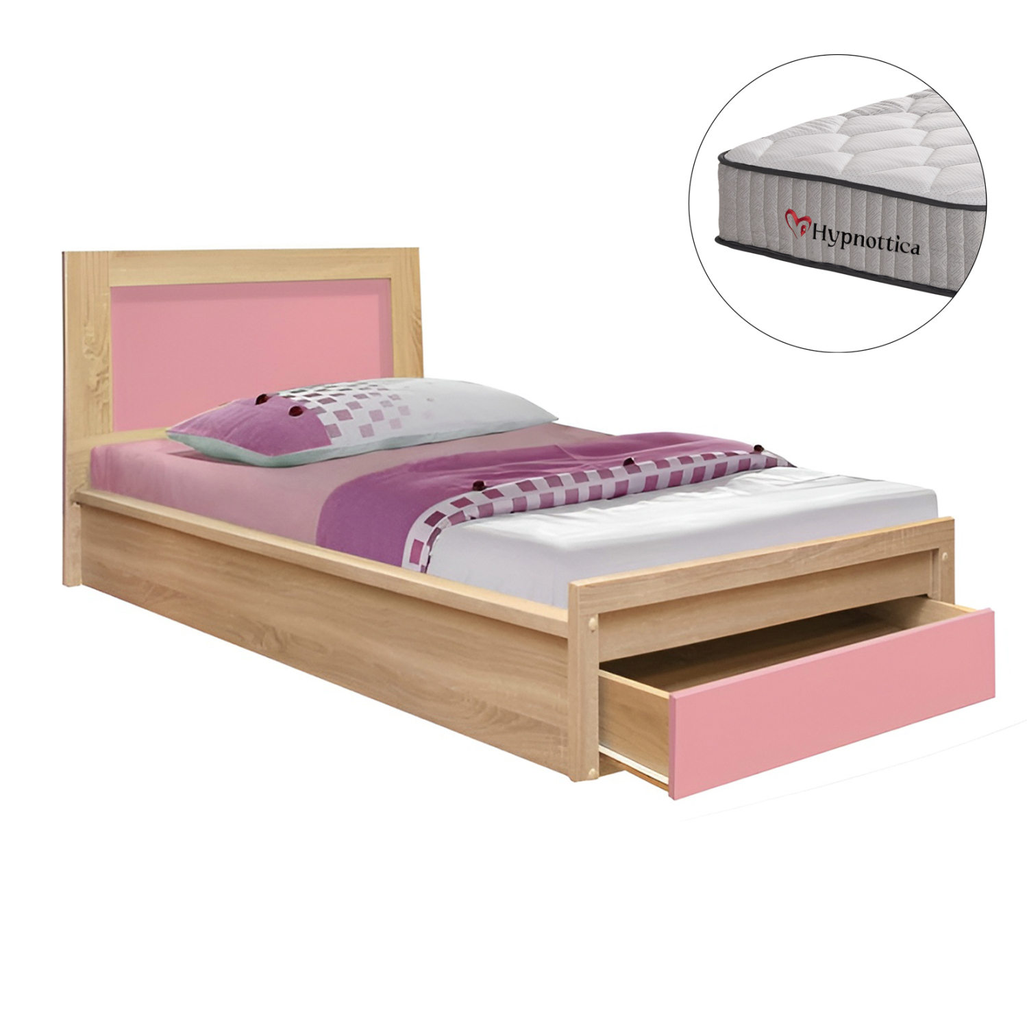 ΚΡΕΒΑΤΙ ΠΑΙΔΙΚΟ ΜΕ ΣΥΡΤΑΡΙ PLAYROOM HM10752.02 ΜΕΛΑΜΙΝΗ SONAMA/ΡΟΖ--ΣΤΡΩΜΑ 90x190εκ (x1)
