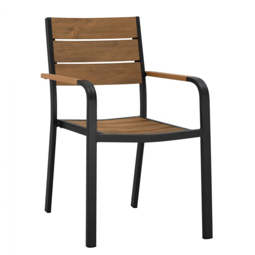 ΠΟΛΥΘΡΟΝΑ ΑΛΟΥΜΙΝΙΟΥ SAGA ΑΝΘΡΑΚΙ ΜΕ POLYWOOD HM5127.02 55x56x85Υεκ. (x1)