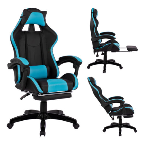 ΠΟΛΥΘΡΟΝΑ GAMING NYLA ΜΕ ΥΠΟΠΟΔΙΟ HM1132.08 ΣΕ ΧΡΩΜΑ ΜΑΥΡΟ-ΓΑΛΑΖΙΟ 68Χ66-100Χ122 ΕΚ (x1)