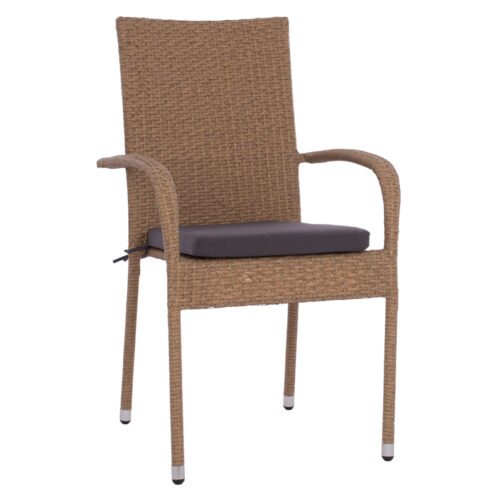 ΠΟΛΥΘΡΟΝΑ ΜΕΤΑΛΛΙΚΗ ANISHA HM5685.02 ΜΕ ΜΑΞΙΛΑΡΙ WICKER ΚΑΦΕ-ΜΟΚΑ ΣΤΟΙΒ/ΜΕΝΗ 56x60x94 εκ. (x1)