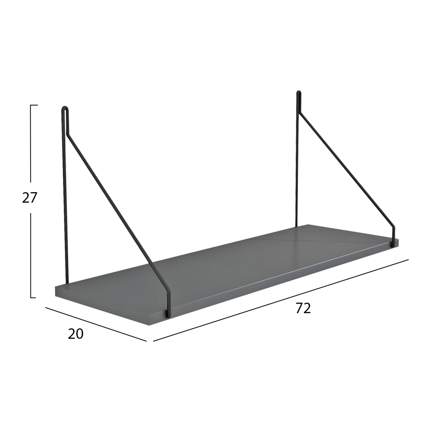 ΡΑΦΙ ΤΟΙΧΟΥ AGILAN ΜΕΛΑΜΙΝΗΣ HM9183.20 ΓΚΡΙ 72x20x27Y εκ. (x1) - Image 2