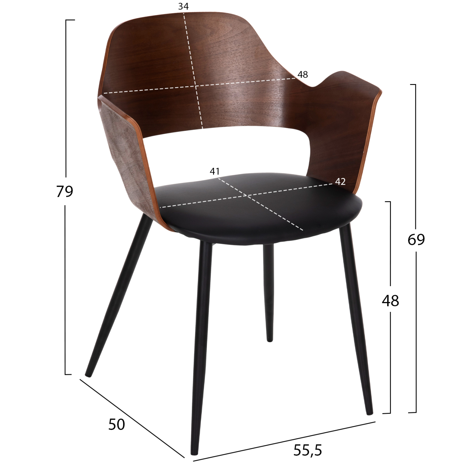 ΣΕΤ ΤΡΑΠΕΖΑΡΙΑ ΕΣΩΤ. ΧΩΡΟΥ 5ΤΜΧ HM11962 ΤΡΑΠΕΖΙ DENTY & 4 ΚΑΡΕΚΛΕΣ VELP (x1) - Image 3