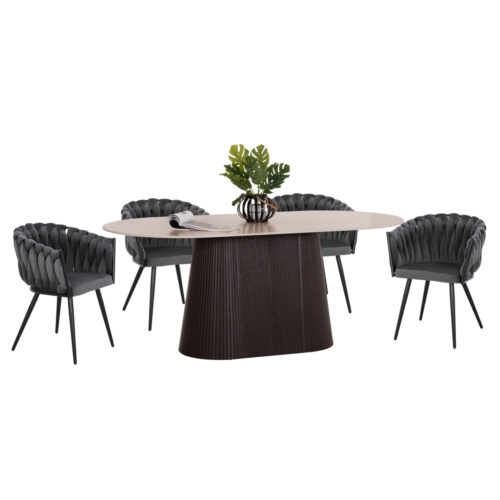 ΣΕΤ ΤΡΑΠΕΖΑΡΙΑΣ 5ΤΜΧ CATER HM12118.01 ΚΕΡΑΜΙΚΟ TOP ΟΒΑΛ--ΓΚΡΙ ΒΕΛΟΥΔΟ (x1)