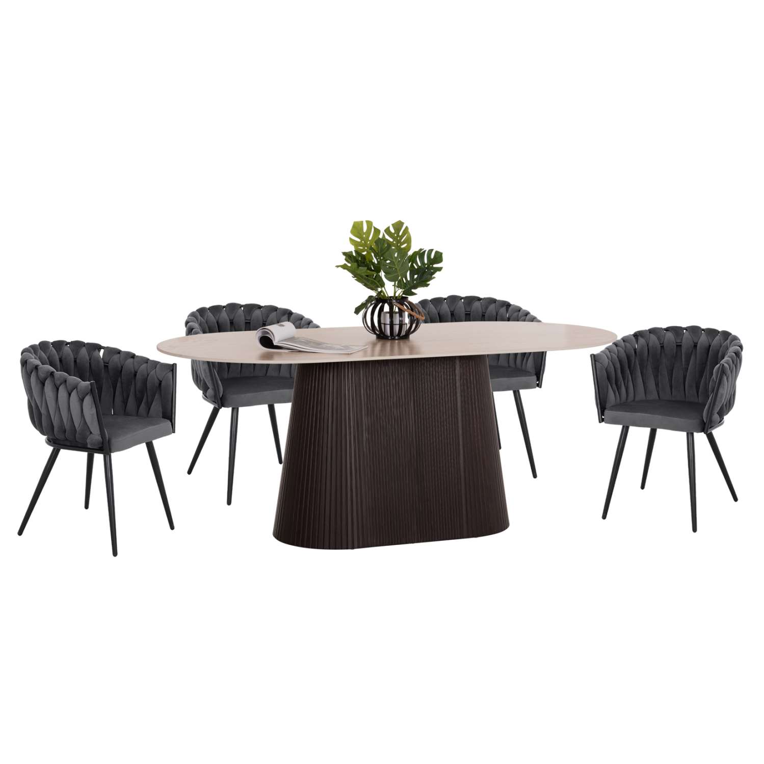 ΣΕΤ ΤΡΑΠΕΖΑΡΙΑΣ 5ΤΜΧ CATER HM12118.01 ΚΕΡΑΜΙΚΟ TOP ΟΒΑΛ--ΓΚΡΙ ΒΕΛΟΥΔΟ (x1)