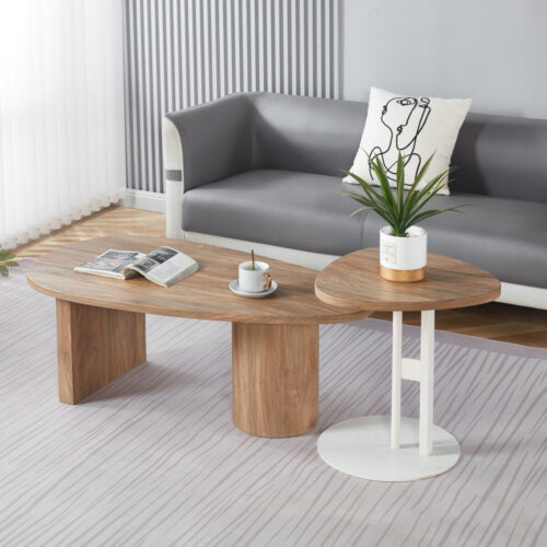 ΣΕΤ ΤΡΑΠΕΖΙ ΣΑΛΟΝΙΟΥ ΜΕ ΒΟΗΘΗΤΙΚΟ ALPER HM21262 MDF SONAMA-ΜΕΤΑΛΛΟ ΛΕΥΚΟ (x1)