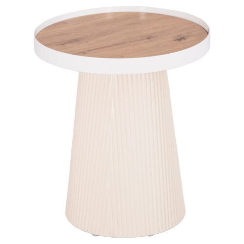 ΤΡΑΠΕΖΑΚΙ ΒΟΗΘΗΤΙΚΟ DENTON HM18023.02 MDF TOP ΦΥΣΙΚΟ ΞΥΛΟΥ-ΒΑΣΗ ΛΕΥΚΗ Φ45x51,5Υεκ. (x1)