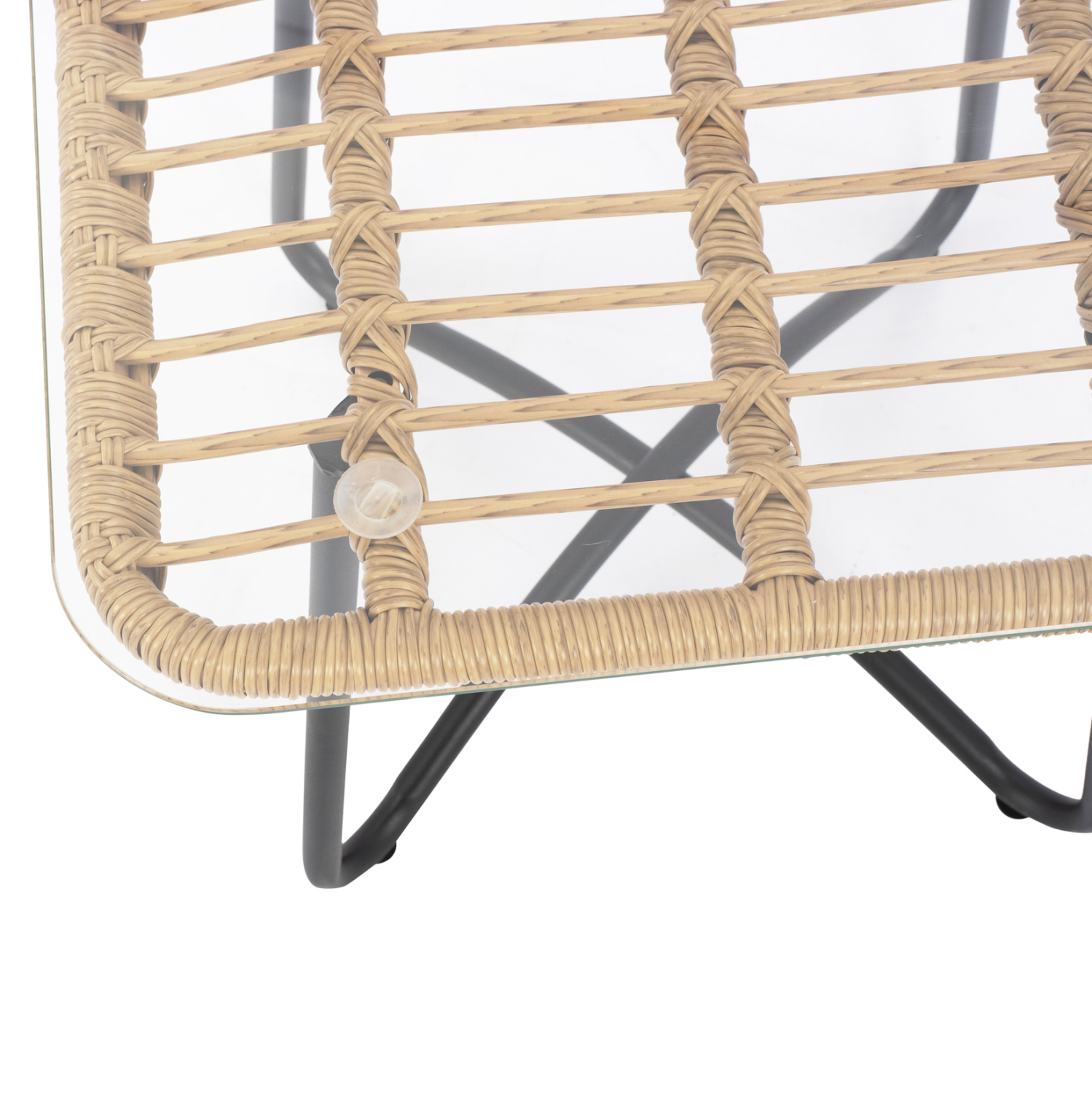 ΤΡΑΠΕΖΙ ΜΕΤΑΛΛΙΚΟ GERRY HM5717 ΜΕ WICKER ΜΠΕΖ 50x50x48,5 εκ. (x1) - Image 4
