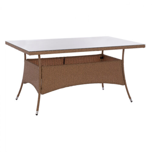 ΤΡΑΠΕΖΙ ΜΕΤΑΛΛΙΚΟ MINSK HM5507.02 WICKER ΜΠΕΖ/ΚΑΦΕ 150x90x75Υεκ. (x1)